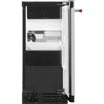 KitchenAid 15 Inch Built-In Undercounter Clear Ice Maker with 25 lbs. Ice Storage Capacity, PrintShield™ Finish, Max Ice, Self-Cleaning Cycle, Fully Flush Installation, Filter Ready, Gravity Drain System (Pump Sold Separately) and Reversible Door: Stainless Steel — thumbnail 3